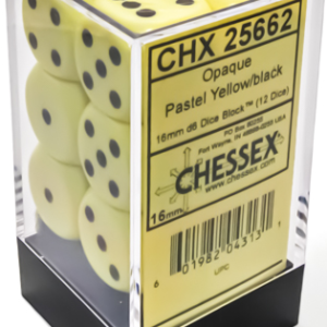 Chessex 16mm D6 Pastel Yellow/Black