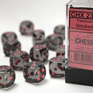 Chessex 16mm D6 Translucent Smoke/Red