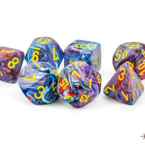 Chessex 7 Die Set Mega-Hedral Festive Mosaic/Yellow
