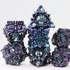 Foam Brain Games Floral Starburst Mystic Marigold RPG Metal Dice Set