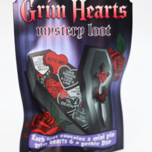 Foam Brain Games Mystery Loot Grim Hearts (1 Metal D20 & 2 Enamel Pins)