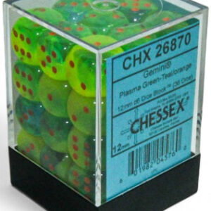 Chessex 12mm D6 Gemini Luminary Plasma Green-Teal/Orange