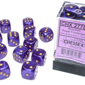 Chessex 16mm D6 Borealis Luminary Royal Purple/Gold