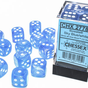 Chessex 16mm D6 Borealis Sky Blue/White
