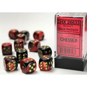 Chessex 16mm D6 Gemini Black-Red/Gold