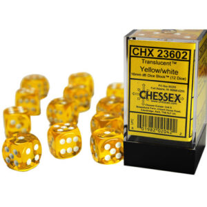 Chessex 16mm D6 Translucent Yellow/White