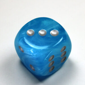Chessex 30mm D6 Gemini Luminary Sky/Silver