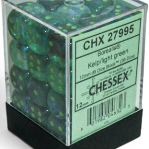 Chessex 12mm D6 Borealis Luminary Kelp/Light Green