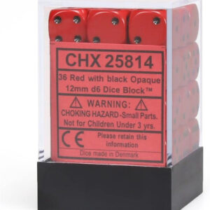 Chessex 12mm D6 Opaque Red/Black