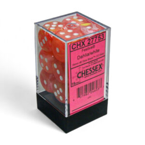Chessex 16mm D6 Festive Luminary Dahlia/White