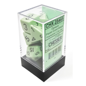 Chessex 7 Die Set Opaque Pastel Green/Black