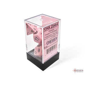 Chessex 7 Die Set Opaque Pastel Pink/Black