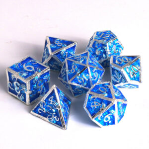 Die Hard Dice 7 Die Set Gravehold Silver W/ Blue