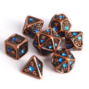 Die Hard Dice 7 Die Set Moonshatter Copper W/ Blue