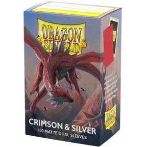 Dragon Shield Sleeves Standard DUAL Matte Crimson & Silver