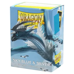 Dragon Shield Sleeves Standard DUAL Matte Sky Blue & Silver