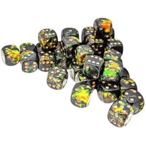 Chessex 12mm D6 Brushed Deep Forest/Gold