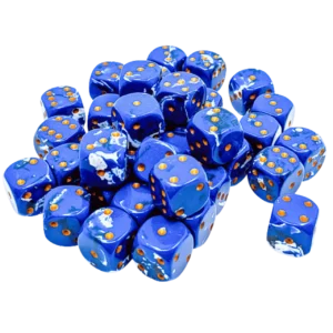 Chessex 12mm D6 Brushed Wavebreak/Gold