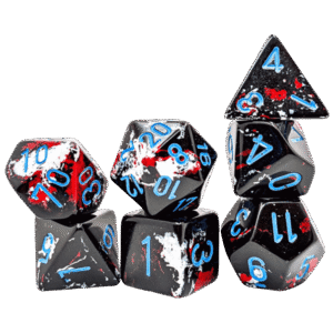 Chessex 7 Die Set Brushed Dark Side/Blue