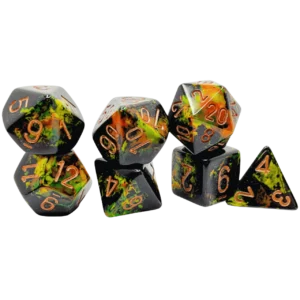 Chessex 7 Die Set Brushed Deep Forest/Gold