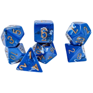 Chessex 7 Die Set Brushed Wavebreak/Gold