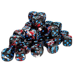 Chessex 12mm D6 Brushed Dark Side/Blue