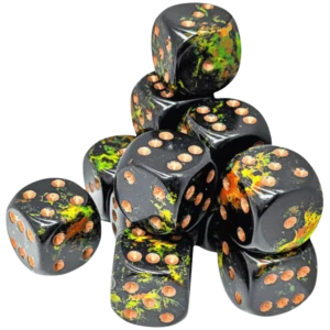Chessex 16mm D6 Brushed Deep Forest/Gold