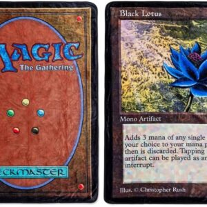 Surreal Entertainment Magic The Gathering Black Lotus Card Single Sided Fleece Throw Blanket 45 x 60