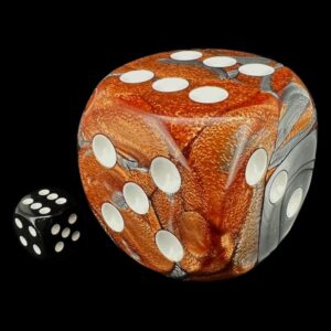 Chessex 30mm D6 Gemini Copper-Steel/White
