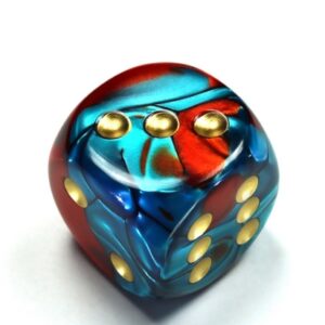 Chessex 30mm D6 Gemini Red-Teal/Gold