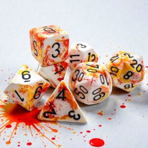 Chessex 7 Die Set Brushed Sunrise/Black