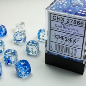 Chessex 12mm D6 Nebula Dark Blue/white