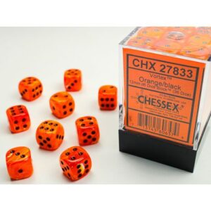 Chessex 12mm D6 Vortex Orange/black